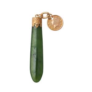Historical Gold & Greenstone Pendant