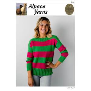 Bulky Patterns: Alpaca Yarns Striped Sweater Knitting Pattern  (1144)