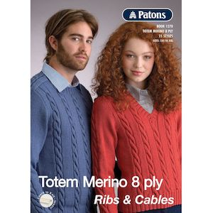 Rowan Pattern Books: Totem Merino 8Ply Ribs & Cable Pattern Book (1270)