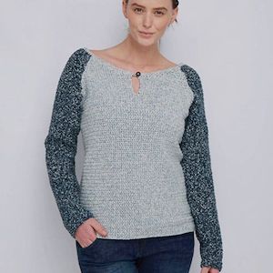10ply Plus Patterns: Summer Blues Sweater Crochet Pattern (DMF15459L)