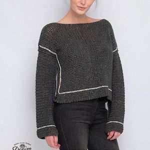 10ply Plus Patterns: Line-Out Sweater Crochet Pattern (DMF15456L)