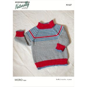 10ply Plus Patterns: Little Sloppy Joe Sweater Knitting Pattern (N1627)