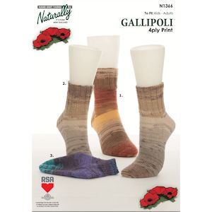 Socks: Gallipoli Socks & Anklet Socks Knitting Pattern (N1366)