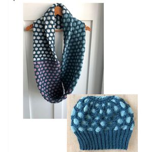 Scarf: Long Honeycomb Cowl & Beanie Knitting Pattern (N1732)