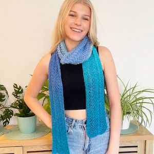 Scarf: Waves Summer Scarf Knitting Pattern (N1681)