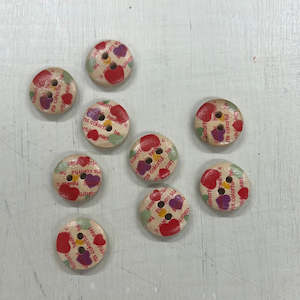 Buttons: Wooden Buttons - Design 14 (15mm)