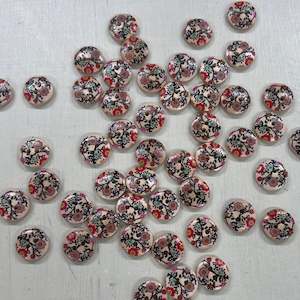 Buttons: Wooden Buttons - Design 15 (15mm)