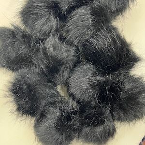 Pompoms: Pom Poms 8cm with Elastic Loop - Black