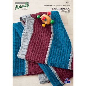 Naturally: Textured Baby Blanket Knitting Pattern (K411)