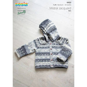 Sesia: Raglan Cardigan with Hood Knitting Pattern (K423)