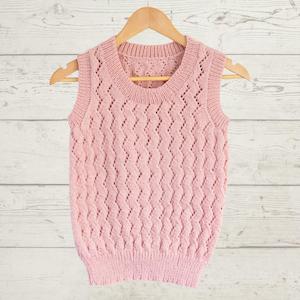 Vest with All-over Lace Knitting Pattern (N1760)