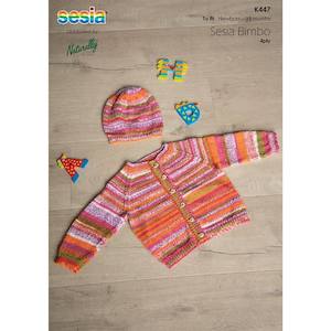 Raglan Cardigan & Hat Knitting Pattern (K447)