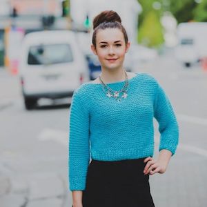 Cropped Sweater Knitting Pattern (CRU1479)