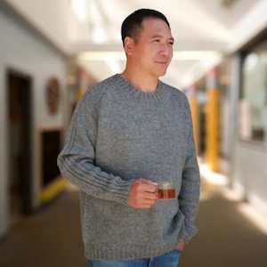 Rib Detail Men's Sweater Knitting Pattern (CRU2021)