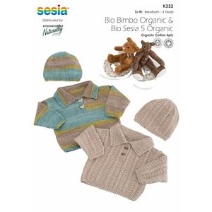 Textured or Stocking Stitch Sweater & Hat Knitting Pattern (K352)