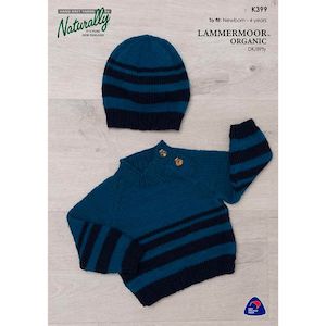 Kids: Raglan Sweater & Hat Knitting Pattern (K399)