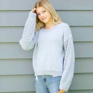 Patterns: Lace Sleeve Sweater Knitting Pattern (N1545)