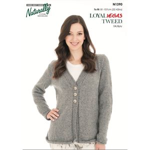 Naturally: Jacket with Rolled Lower Edge Knitting Pattern (N1390)