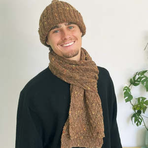 His Beanie & Chevron Rib Scarf Knitting Pattern (N1787)