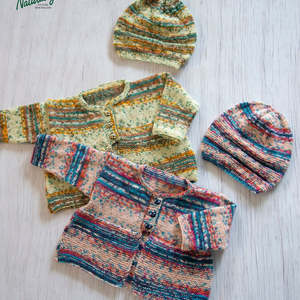 Beanies: Garter Stitch & Stocking Stitch Jacket & Hat Knitting Patten (K3079)