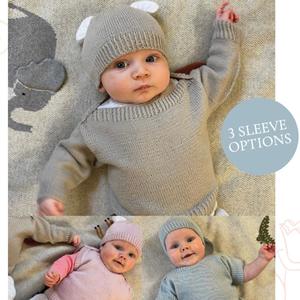 Sweaters: Baby Envelope Neck Top & Beanie Knit Kit