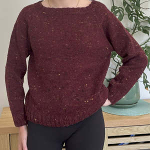 Sweaters: Top Down Unisex Easy Fit Tweed Jumper Knitting Pattern (N1783)
