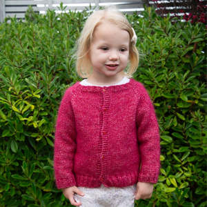 Sweaters: Raspberry Cardigan for Girls Knitting Pattern (K3076)