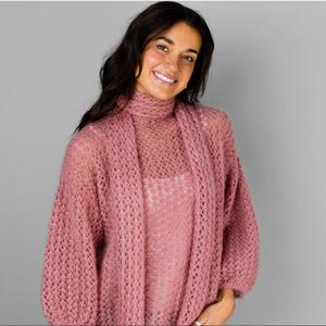 Lace Blouse Sweater & Scarf Knitting Pattern (AP1414)