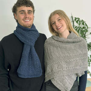 Gansey Tweed Wrap or Scarf Knitting Pattern (N1784)
