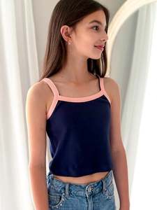 Tops: Rumi Cami Navy/Pink
