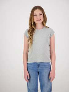 Tops: Coco Ribbed Cap Sleeve Grey