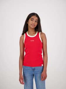 Nova: Nova Ribbed Singlet Red/Cream