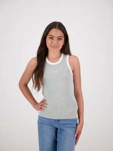 Nova: Nova Ribbed Singlet Grey/White