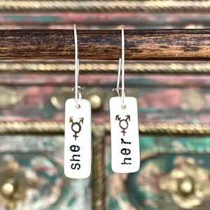 Products: She/Her Gender Earrings Wildcrafted Apothecary + Emporium