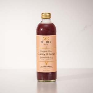 Products: Probiotic Clarity & Focus Shots, Blueberry, Elderberry & L-Theanine