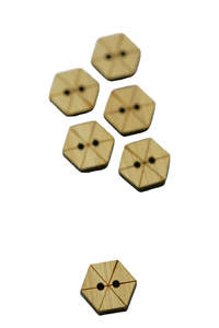 Hexagon Bamboo Buttons - Small