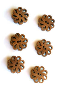 Buttons: Teardrop Flower Wooden Buttons