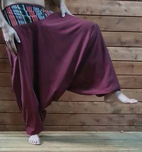 Men Unisex Pants: Front zip hareem pants.