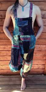 Patchwork hareem dungarees