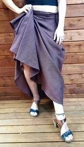 Skirts: Wrap around skirt (Brown)