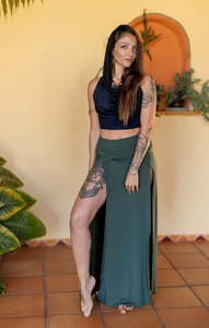 Feminine Skirts Season 25 26: Tribal Trance Skirt Green