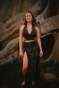 Tribal Trance Skirt Dark Green Serpent