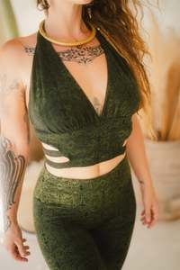 Serpentess Leggings All Other Colors: Serpentess Leggings Green Geo-Leaf