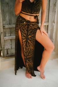 Cobra Hood & Tribal Trance Skirt Brown Leaf