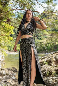 Tribal Trance Skirt Silver Leaf