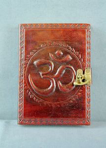 Leather Diaries: Om Leather Diary - Small