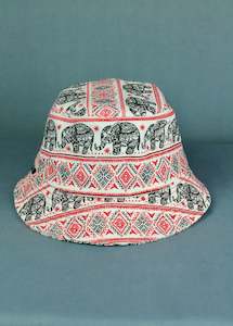 Elephant Bucket Hat - Red/Black