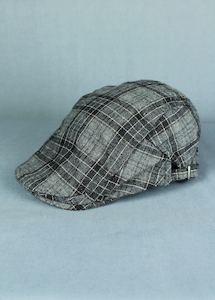 Hats: Cheese Cutter - Grey Tartan