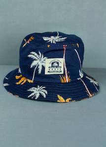 Hats: Print Bucket Hat - Navy Coconut