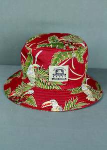 Hats: Print Bucket Hat - Red